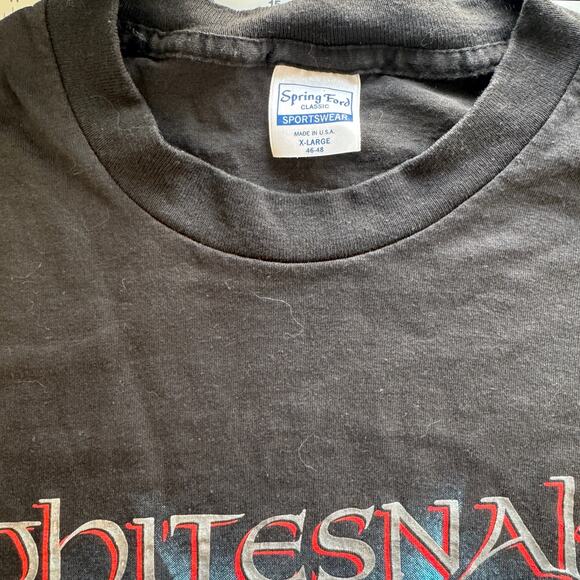 Vintage 1988 Whitesnake Tour T-Shirt David Coverdale Spring Ford 50/50 Tag XL - Picture 7 of 12